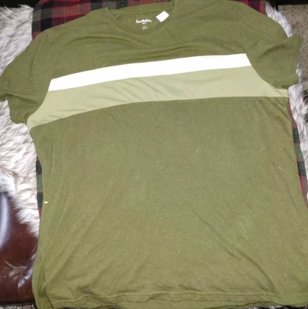 Goodfellow & Co. t shirt 2xl Green With White Stripe